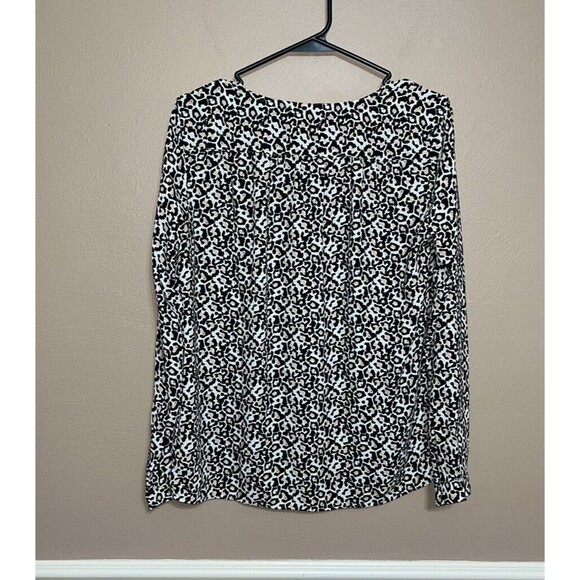 Women’s Ann Taylor Loft cheetah print button down blouse size small work career - Picture 3 of 7